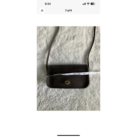 Coach Dinky Crossbody Bag Brown  #0673-216 Vintage Made in NYC USA - Picture 7 of 9